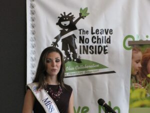Miss Ohio, Becky Minger, speaks at the Rally.